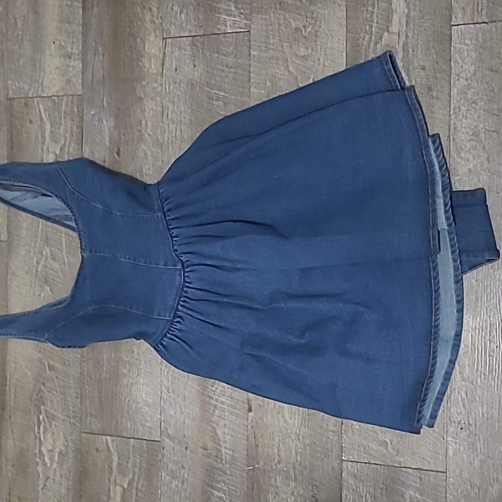 Stylish Dark Blue Denim Women's Dress - Picture 2 of 5